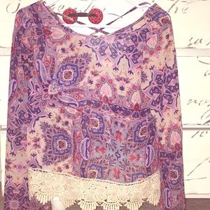 🥀Colorful Strappy Back Blouse